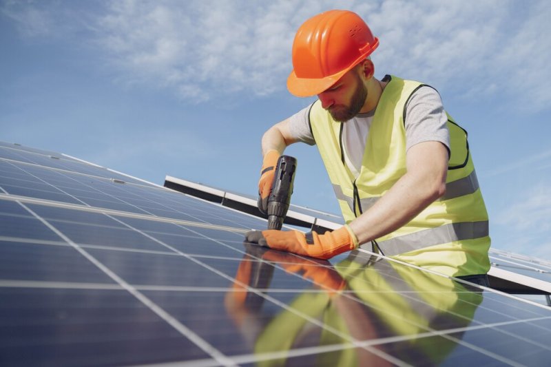 Solar-Powered Charging Area – Industrial Facility Installation